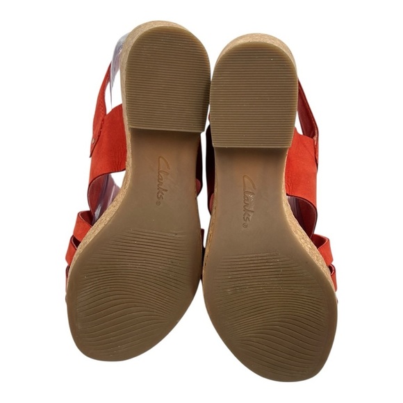 Clarks Giselle Glow Grenadine Nubuck Wedge Sandals (Women's) Preowned Size 9Wide - Picture 2 of 6